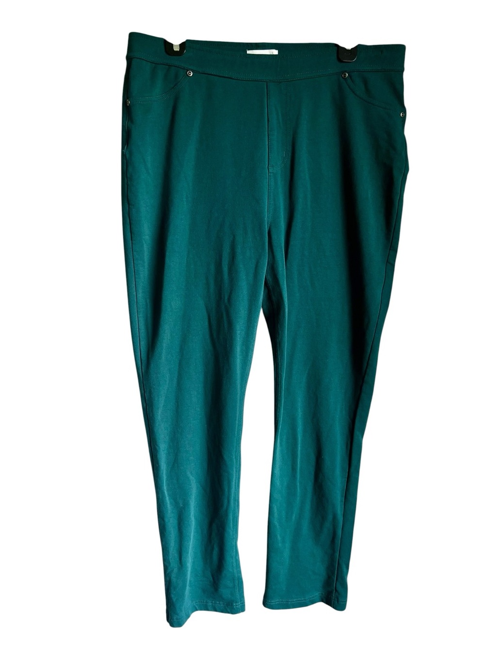 Susan Graver Weekend Premium Stretch Pull On Pants Teal Women’s Large Cotton